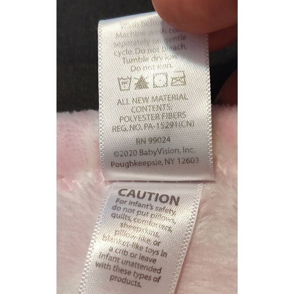 HB Hudson Baby Bunny Lovey Pink White Rose Soft Plush Fleece Security Blanket - Picture 5 of 5